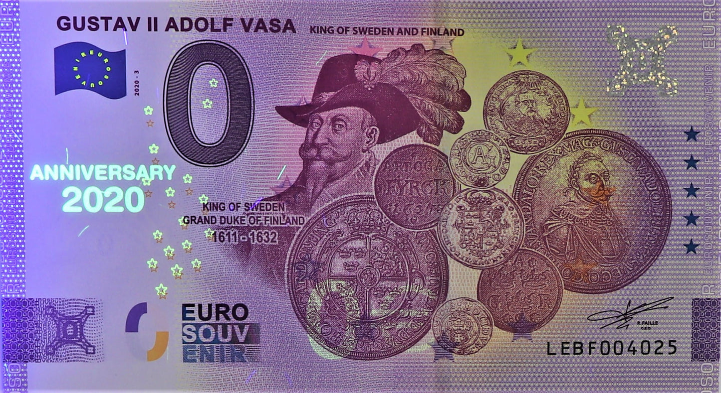 0 Euro - Gustaw II Adolf Waza - Finlandia - 2020 - ANNIVERSARY