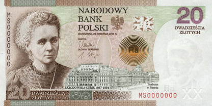 20 zł Maria Skłodowska Curie - banknot kolekcjonerski